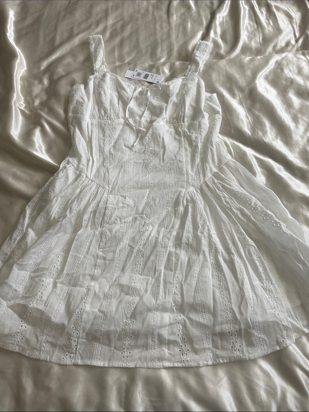 Nordstrom’s All in Favor Lace Detail Cotton Eyelet Fit & Flare Minidress